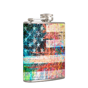 Flasques American Flag Grunge art #3