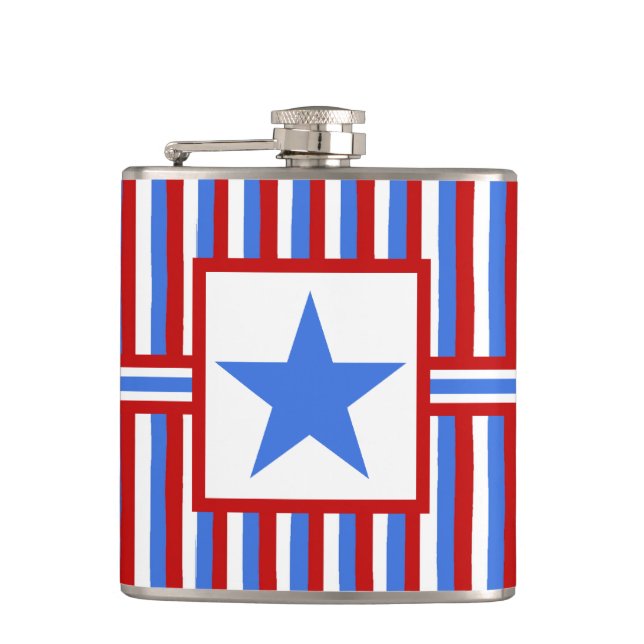 Flasques American Patriotic Modern Folk Art Hip Flask (Devant)
