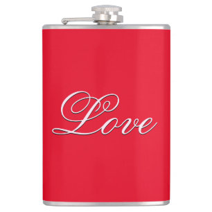 Flasques Amour branché mariage calligraphie script rouge
