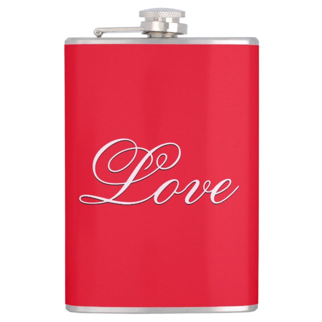 Flasques Amour Tendance Mariage Calligraphie Rouge (Devant)
