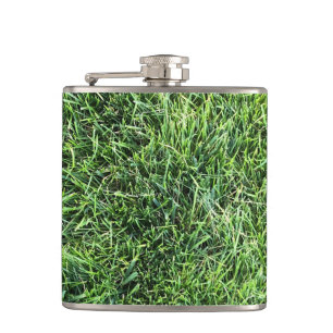 Flasques Amusante herbe verte vraie texture photo motif pla