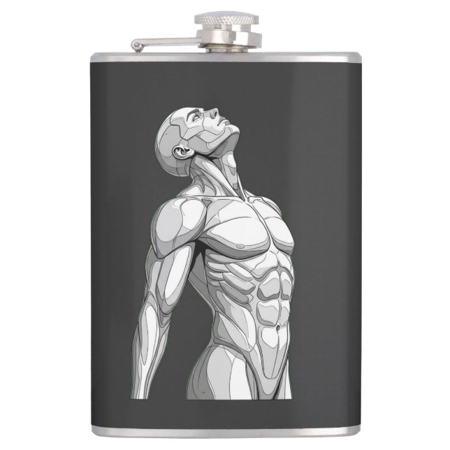 Flasques Android Anatomy: Cyborg Stainless Steel Flask (Devant)