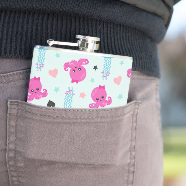 Flasques Animaux de mer, Vie de mer, poulpe, méduses, Coeur (In Situ)