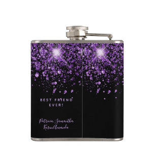 Flasques Anniversaire noir violet parties scintillant meill