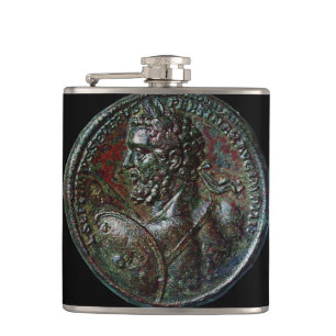 Flasques ANTIQUE ROMAIN BRONZE MEDALLION noir