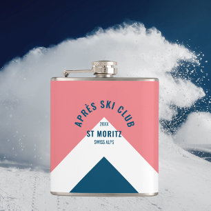 Flasques Après Ski Club Retro Voyage Marine Rose