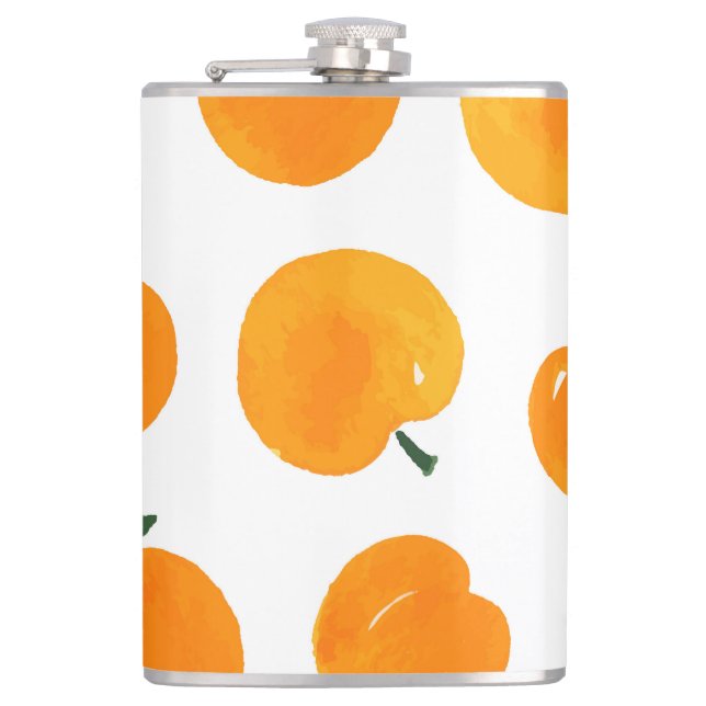 Flasques Apricots Aquarelle Blanc Arrière - plan Vintage (Devant)