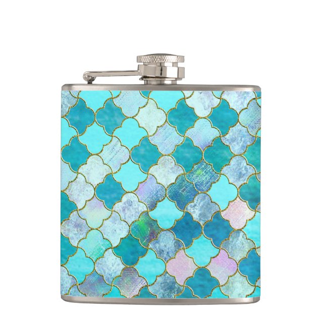 Flasques Aqua Turquoise Gold Oriental Marocain Carrelage mo (Devant)