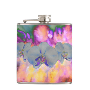 Flasques Aquarelle Abstraite orchidées tropicales