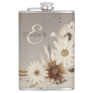 Flasques Aquarelle d'automne Monogramme floral