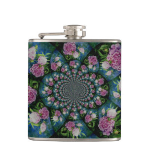 Flasques Aquarelle florale de pivoine rose blanc