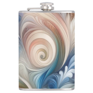Flasques Aquarelle Imaginaire Floral Pastel Bleu & Crème