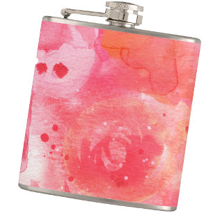 Flasques Aquarelle rose Abstraite