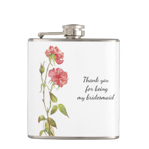 Flasques Aquarelle rose fleurie merci