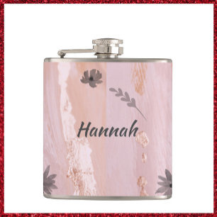 Flasques Aquarelle rose moderne Floral