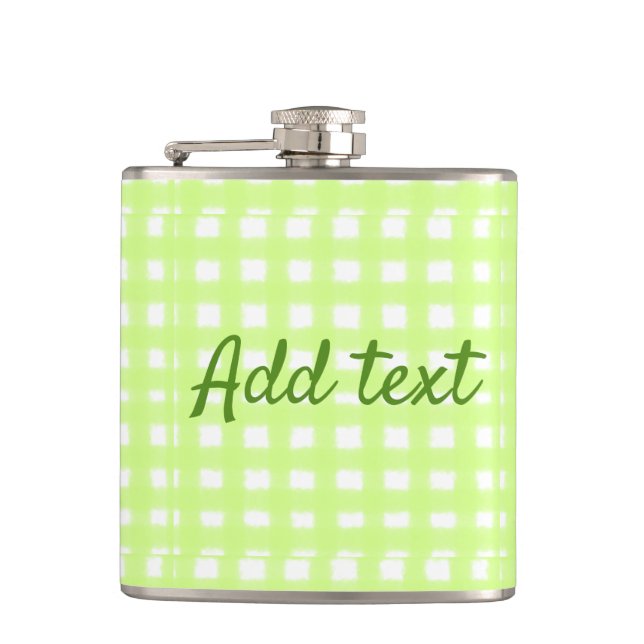 Flasques Aquarelle vert plaid ginham personnalisé ajouter t (Devant)