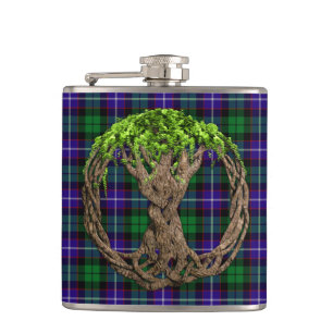 Flasques Arbre celtique de tartan de Mitchell de clan de la