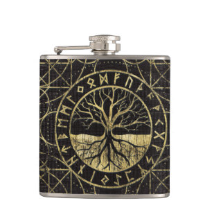 Flasques Arbre de la vie - Yggdrasil et runes