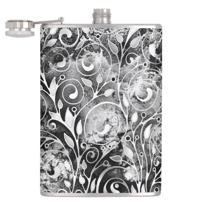 Flasques Arbre de Vie - Feuilles en Spirale Style Grunge 1 (Ouvert)