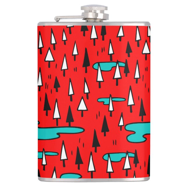Flasques Arbres à main levée : motif de Noël scandinave. (Devant)