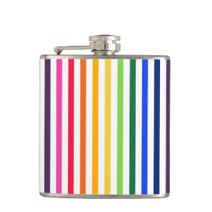 Flasques Arc-en-ciel et rayures blanches