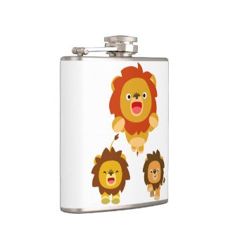 Flasques "Arrivent !!" Trois jolis lions de dessin animé Fl