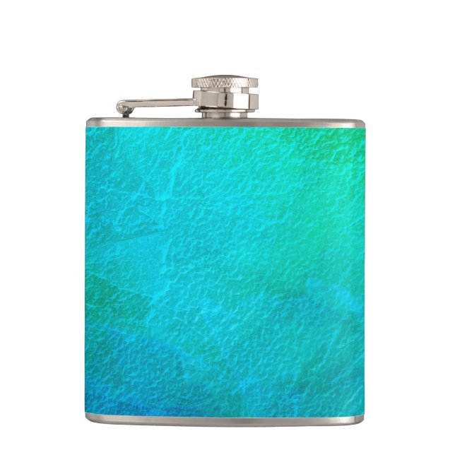 Flasques Art Abstrait Glace Bleu Vert (Devant)