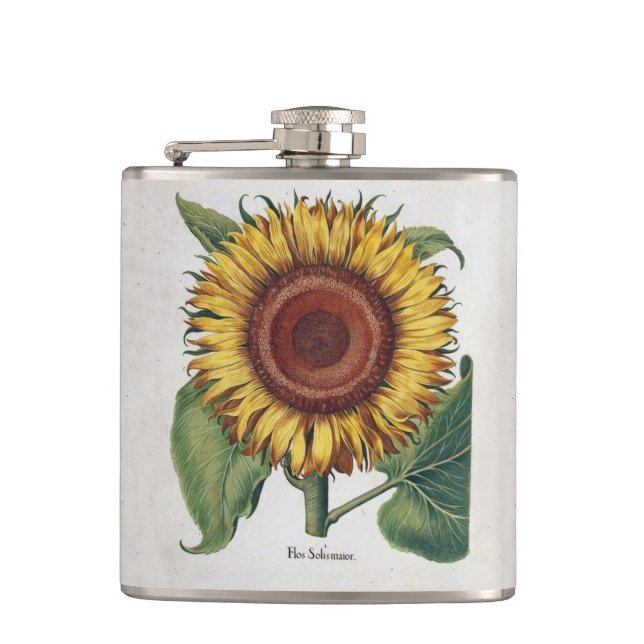 Flasques Art de fleur de damas vintage tournesol (Devant)