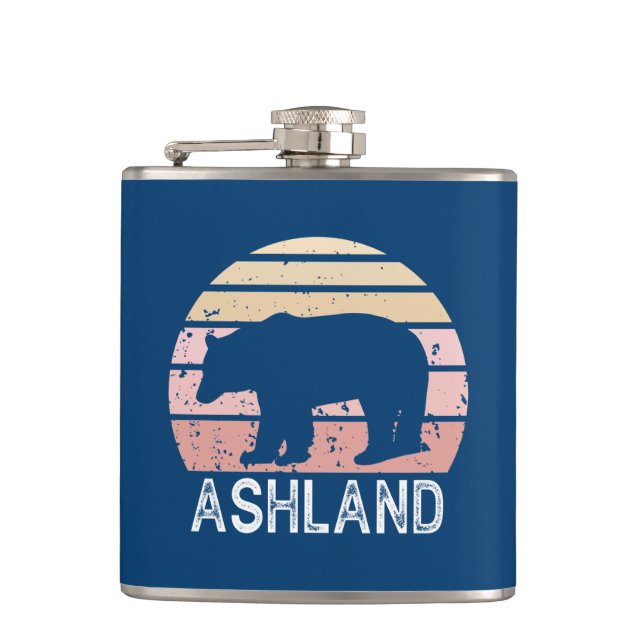 Flasques Ashland Oregon Retro Bear (Devant)