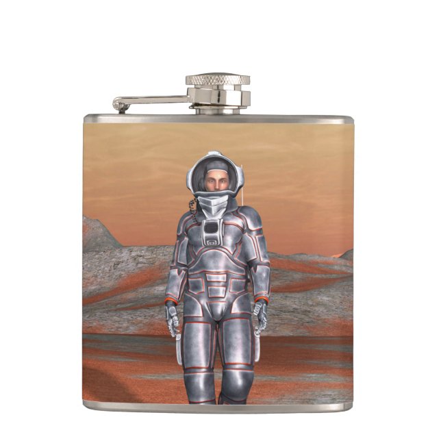 Flasques Astronaute Mars - Explorateur de l'espace sur une  (Devant)