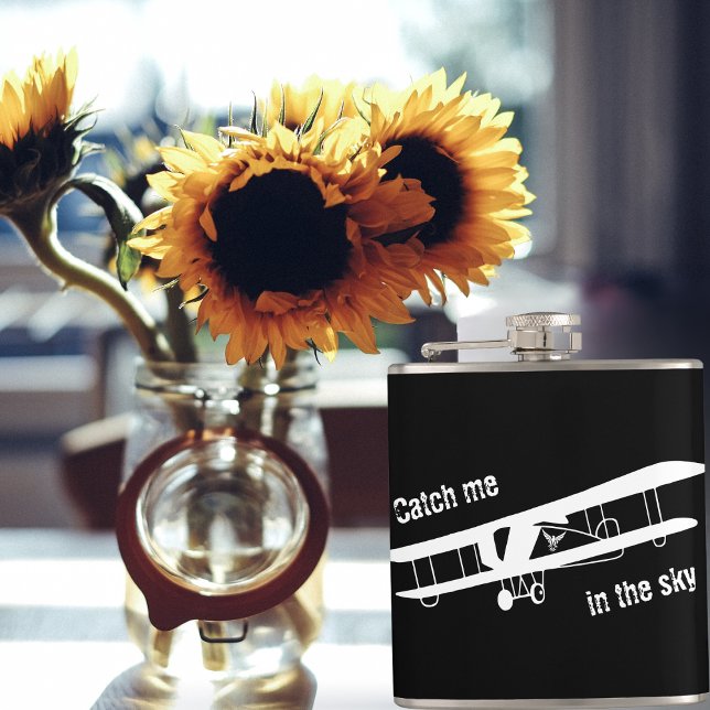 Flasques Attrapez-moi dans le ciel, Vol en avion, Minimalis (Créateur téléchargé)