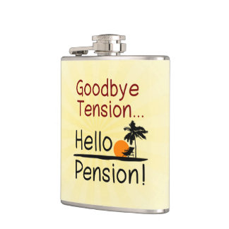 Flasques Au revoir tension, bonjour retraite drôle de