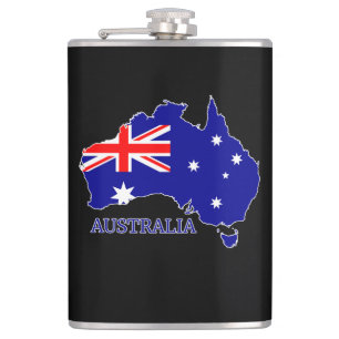 Flasques Australie Carte du drapeau Voyage