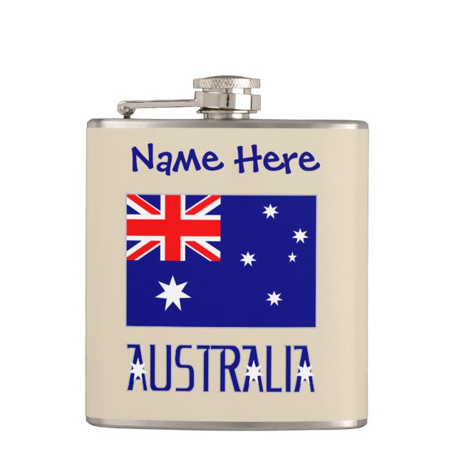 Flasques Australie Drapeau Australien Bleu Personnalisé  (Devant)