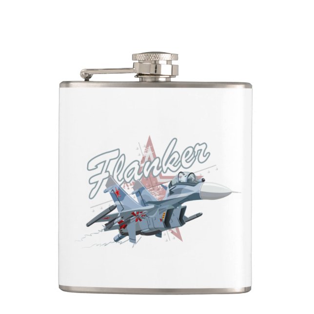 Flasques Avion de chasse caricaturale (Devant)