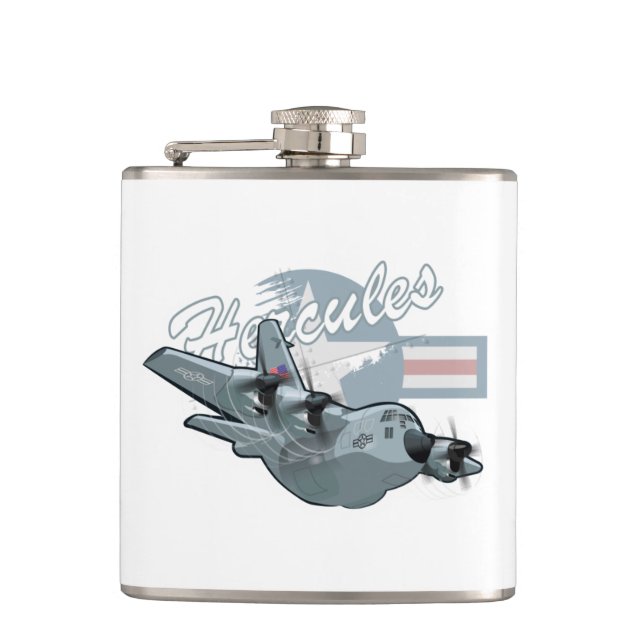 Flasques Avion militaire de dessin (Devant)