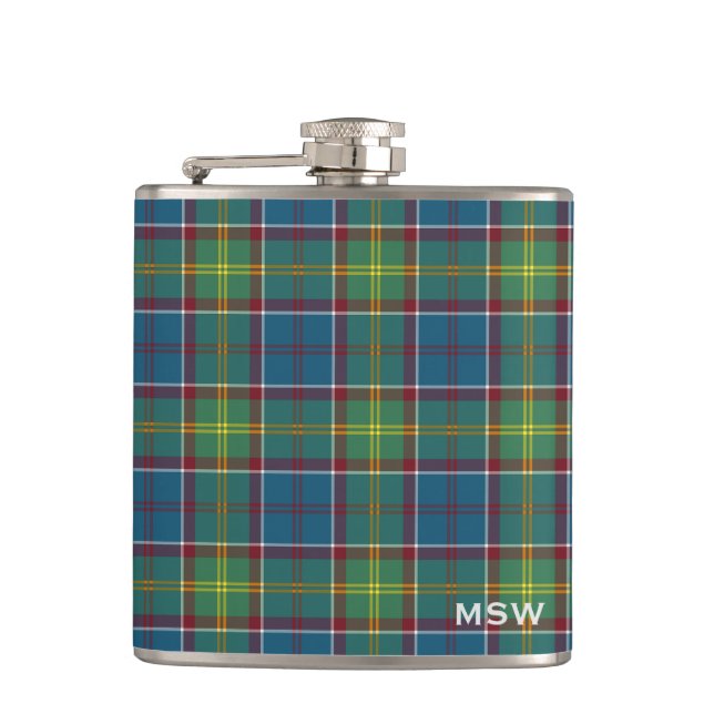 Flasques Ayrshire Tartan Monogrammé (Devant)