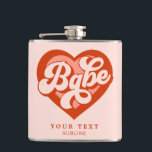 Flasques Bachelorette de la tribu Babe de la Mariée de coeu<br><div class="desc">Retro Heart Bride Babe Tribe Bachelorette Vinyl Wrapped Flask</div>