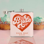 Flasques Bachelorette de la tribu Babe de la Mariée de coeu<br><div class="desc">Retro Heart Bride Babe Tribe Bachelorette Vinyl Wrapped Flask</div>