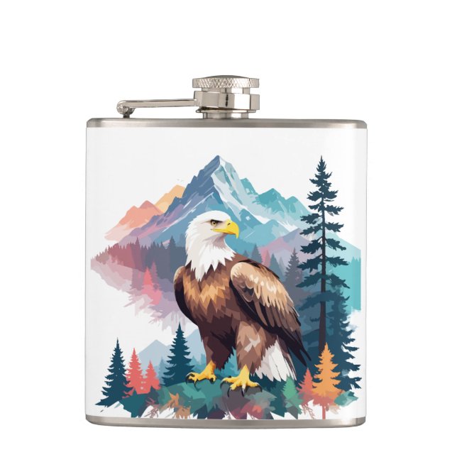 Flasques Bald Eagle Vector Art Animal Majestic Nature (Devant)