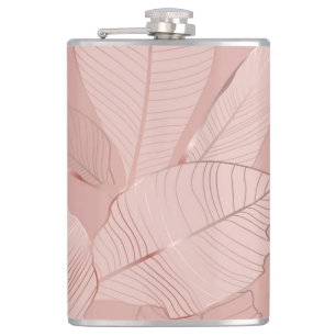 Flasques Banane, feuilles de palmiers : cuivre brillant.