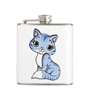 Flasques Bande dessinée mignonne de chat bleu