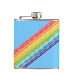 Flasques Bandes arc-en-ciel diagonales
