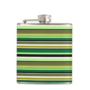 Flasques Bandes blanches vert mignonne