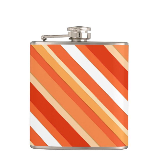 Flasques Bandes de bonbons en couches - orange et blanc (Devant)
