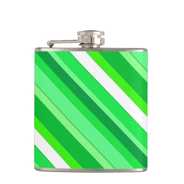 Flasques Bandes de bonbons en couches - vert émeraude et bl (Devant)