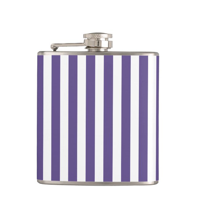 Flasques Bandes de bonbons ultra violettes et blanches (Devant)