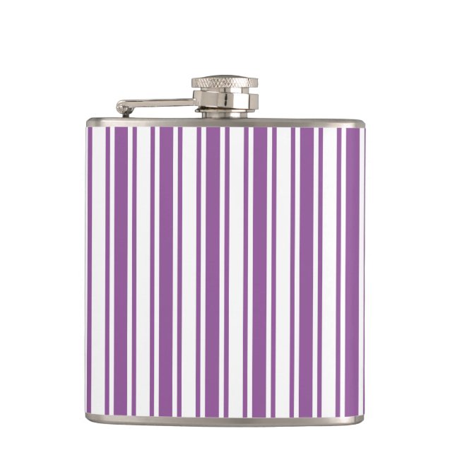 Flasques Bandes de bonbons violettes et blanches (Devant)