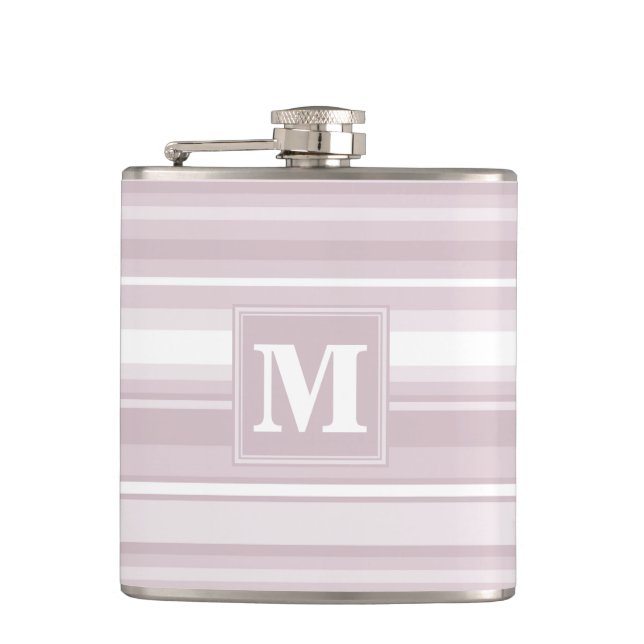 Flasques Bandes de quartz roses monogrammes (Devant)