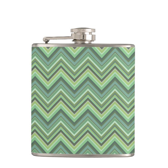 Flasques Bandes de zigzag vert olive (Devant)